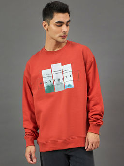 Club York - Orange Printed Sweatshirt
