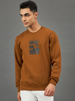 Club York - Camel Printed Sweatshirt