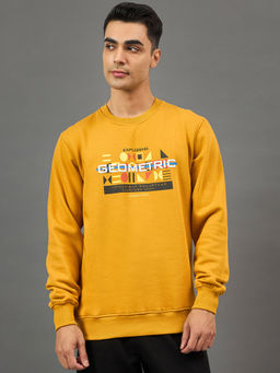Club York - Mustard Printed Sweatshirt