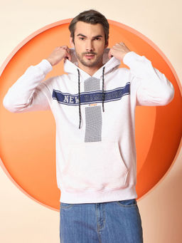 Club York - White Printed Hoodie