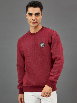Club York - Maroon Printed Sweatshirt