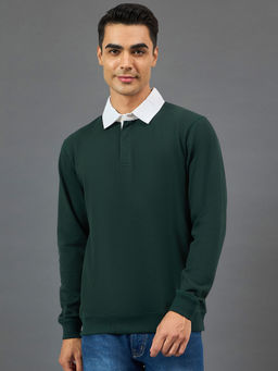 Club York - Bottle Green Solid Sweatshirt