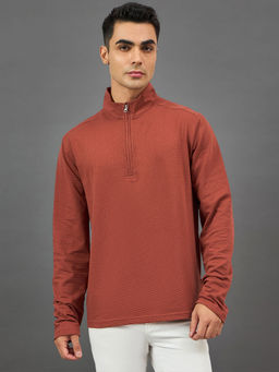 Club York - Rust Textured Sweatshirt