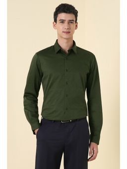 Allen Solly - Men Green Stripe Full Sleeves Formal Shirt