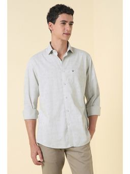 Allen Solly - Men Grey Slim Fit Print Full Sleeves Casual Shirt