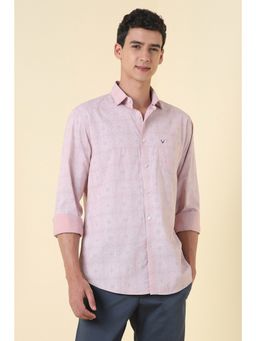 Allen Solly - Men Pink Slim Fit Print Full Sleeves Casual Shirt