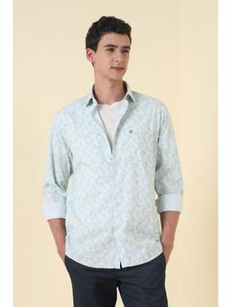 Allen Solly - Men Light Blue Slim Fit Print Full Sleeves Casual Shirt