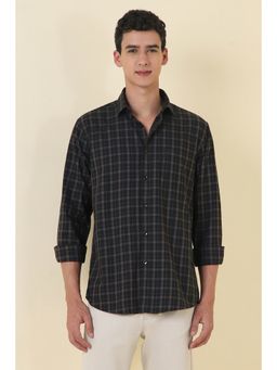 Allen Solly - Men Black Slim Fit Check Full Sleeves Casual Shirt
