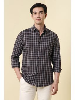 Allen Solly - Men Brown Slim Fit Check Full Sleeves Casual Shirt