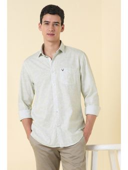 Allen Solly - Men White Slim Fit Floral Full Sleeves Casual Shirt