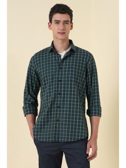 Allen Solly - Men Green Slim Fit Check Full Sleeves Casual Shirt