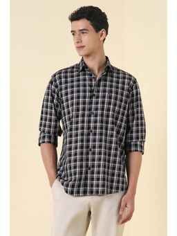 Allen Solly - Men Black Slim Fit Check Full Sleeves Casual Shirt