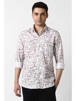 Peter England - Men Multi-Color Slim Fit Print Full Sleeves Casual Shirt