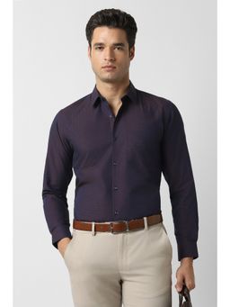 Peter England - Men Purple Slim Fit Full Sleeves Formal Shirt