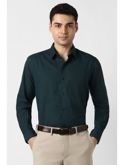 Peter England - Men Green Slim Fit Full Sleeves Formal Shirt