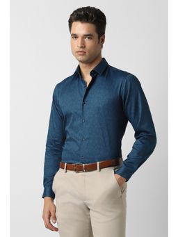 Peter England - Men Blue Slim Fit Full Sleeves Formal Shirt