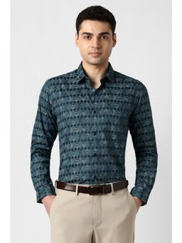 Peter England - Men Blue Slim Fit Full Sleeves Formal Shirt