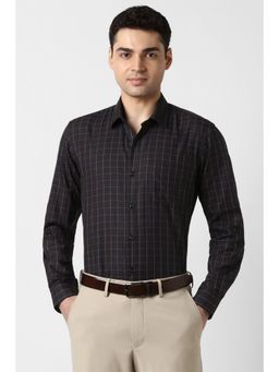 Peter England - Men Black Regular Fit Full Sleeves Formal Shirt