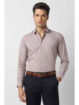 Peter England - Men Mauve Regular Fit Full Sleeves Formal Shirt