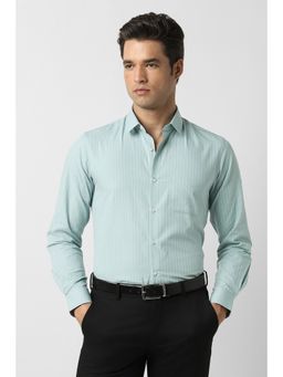 Peter England - Men Green Slim Fit Full Sleeves Formal Shirt