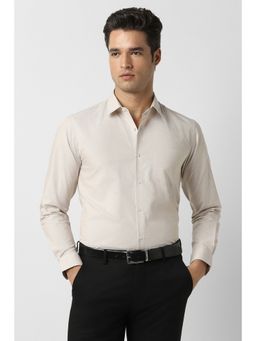 Peter England - Men Beige Slim Fit Full Sleeves Formal Shirt