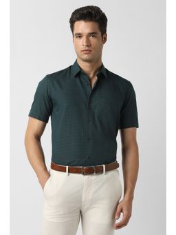 Peter England - Men Green Regular Fit Half Sleeves Formal Shirt