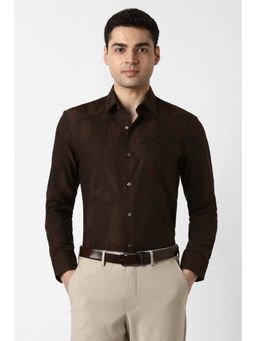 Peter England - Men Brown Slim Fit Full Sleeves Formal Shirt