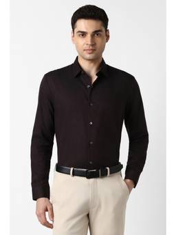Peter England - Men Brown Slim Fit Full Sleeves Formal Shirt