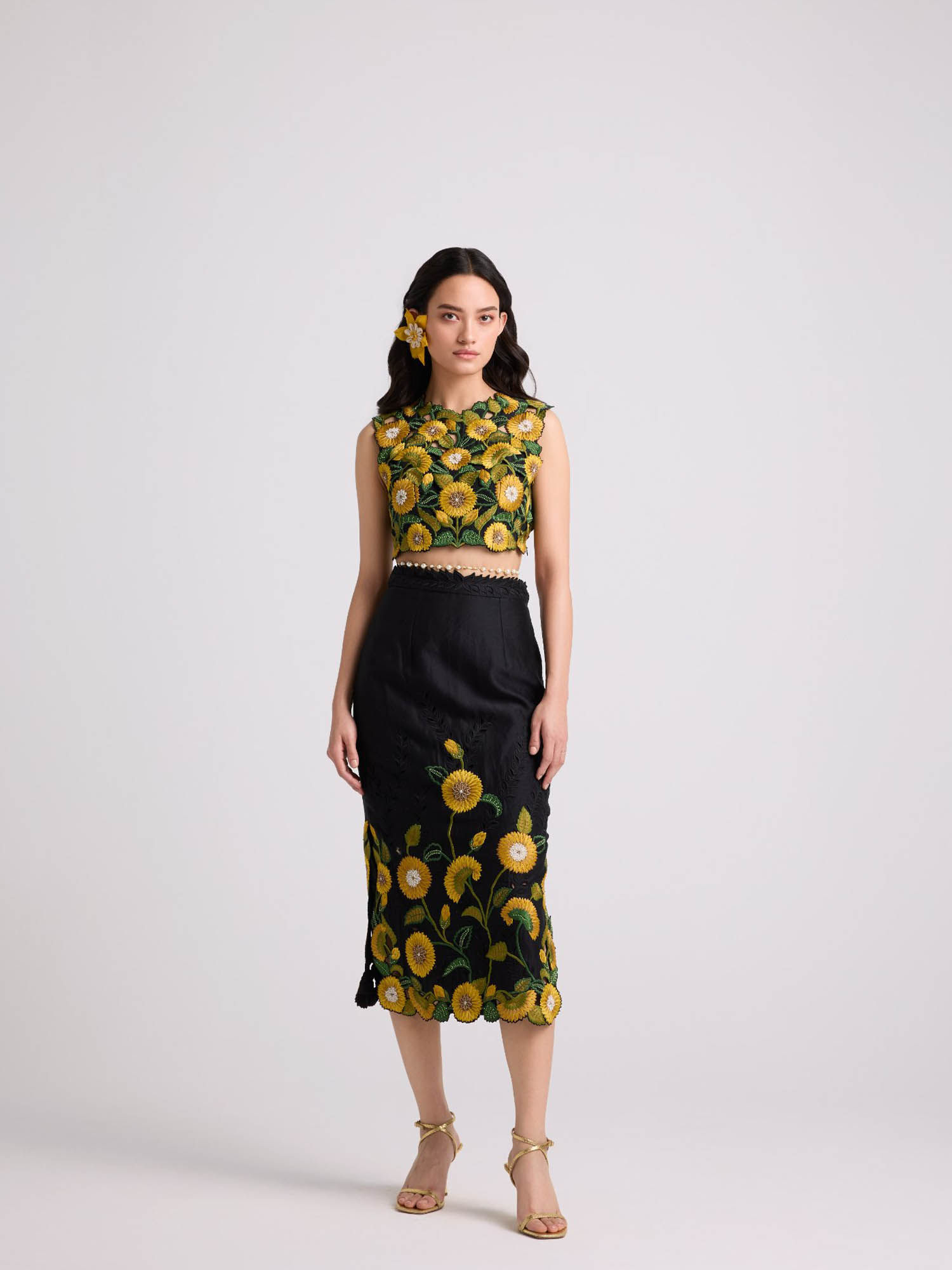 chandrima Black Sunflower Skirt-picture-17