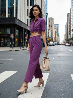 The Souled Store - Originals Solids: Plum Women Pant