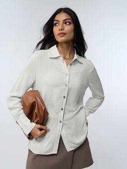 The Souled Store - Originals Side Rouching: Off White Women Shirt