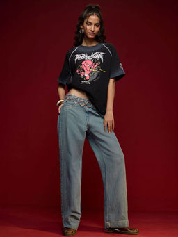 The Souled Store - Originals Straight-Fit Denim: Sapphire Women Jeans