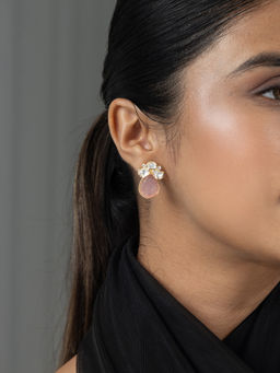 Joules By Radhika - Lavya Pink Stud Earrings