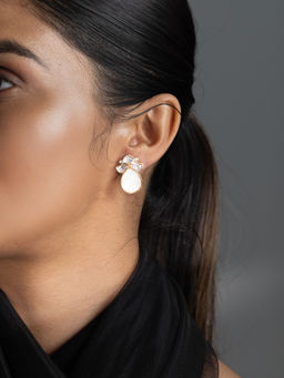 Joules By Radhika - Vivya White Stud Earrings