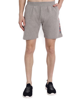 AM SWAN - Premium Cotton Solid Shorts In Grey