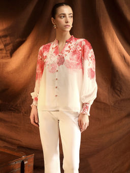 Kazo - Flavia Pink Floral Print Top