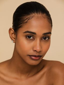 METALM - Delicate Cz Diamond Dainty Silver Stud Earrings