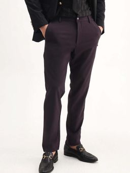 Rare Rabbit - Purple Regular Plain Chinos