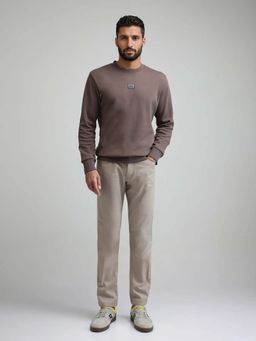 Rare Rabbit - Beige Men Cotton Blend Plain Men Trouser