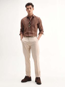 Rare Rabbit - Beige Regular Plain Trouser
