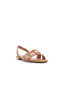 Aldo - Women Cognac Brown Flat Sandals