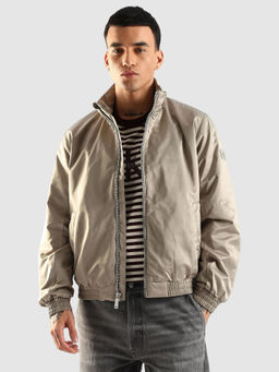 Calvin Klein - Beige Solid Regular Fit Polyester Jacket