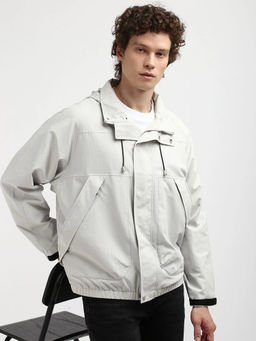 Calvin Klein - Grey Solid Relaxed Fit Nylon Jacket