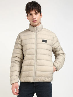 Calvin Klein - Beige Quilted Regular Fit Nylon Jacket