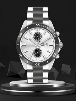 Carlos Philip - Mens Stainless Steel Analog Silver Watch (M)