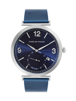 Carlos Philip - Men Analog Blue Watch - Stylish with Stainless Steel (M)