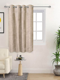 Saral Home - Beige Pacman Chenille Blackout Curtain (4X5 Feet)