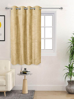 Saral Home - Gold Pacman Chenille Blackout Curtain (4X5 Feet)
