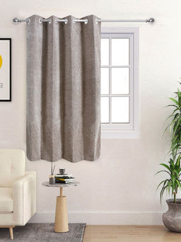 Saral Home - Beige Tic Tac Chenille Blackout Curtain (4X5 Feet)