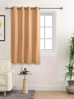 Saral Home - Beige Waffle Cotton Curtain (4X5 Feet)